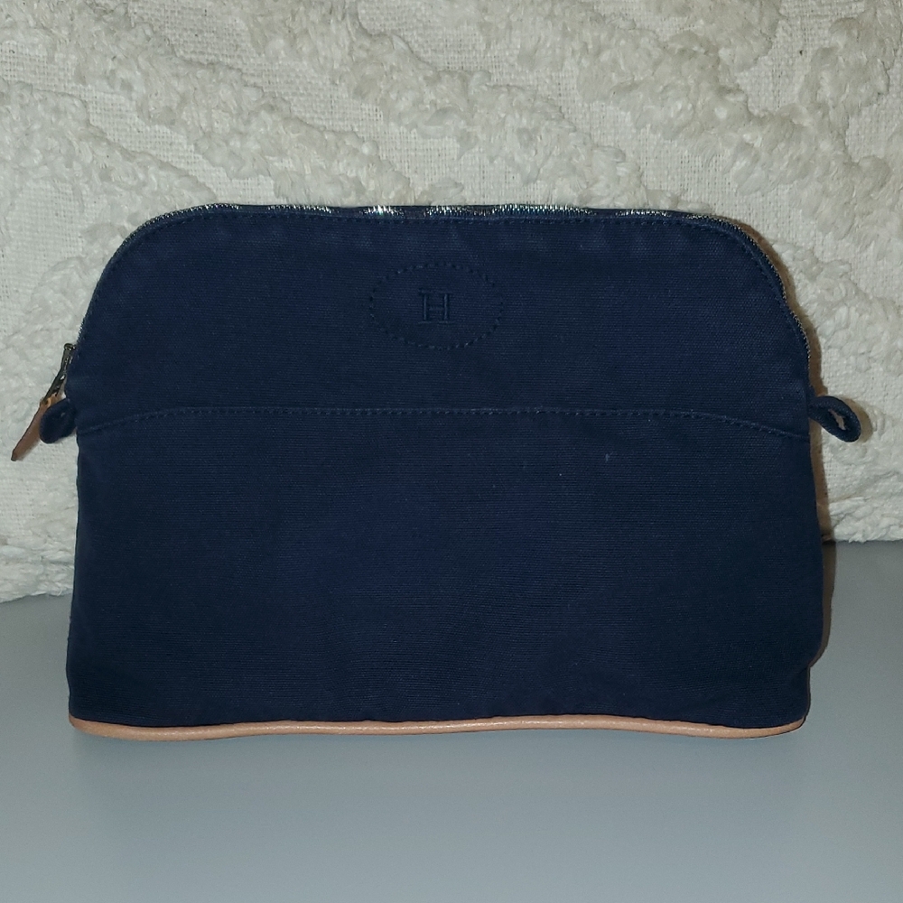 Hermes Navy Canvas Bolide Bag